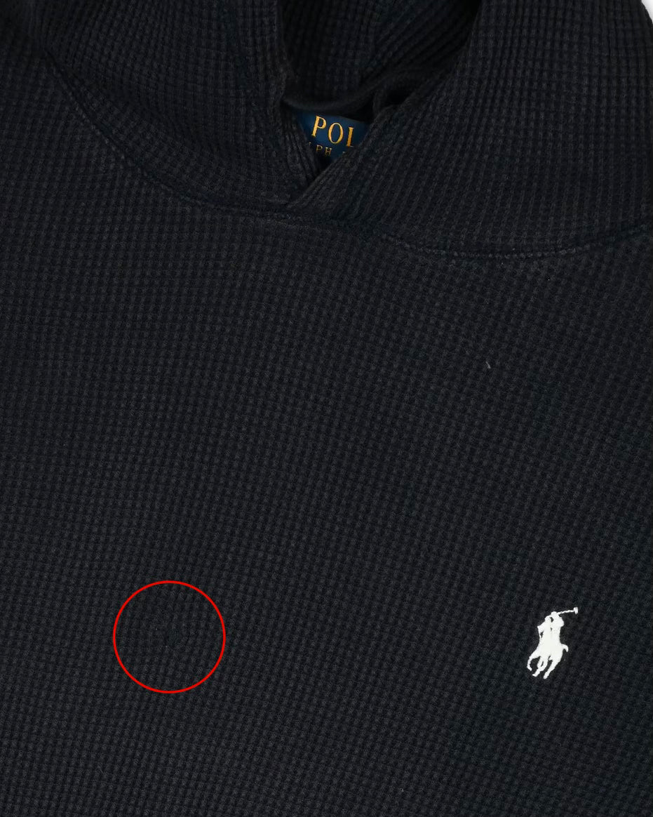 POLO RALPH LAUREN WAFFLE HOODIE - L