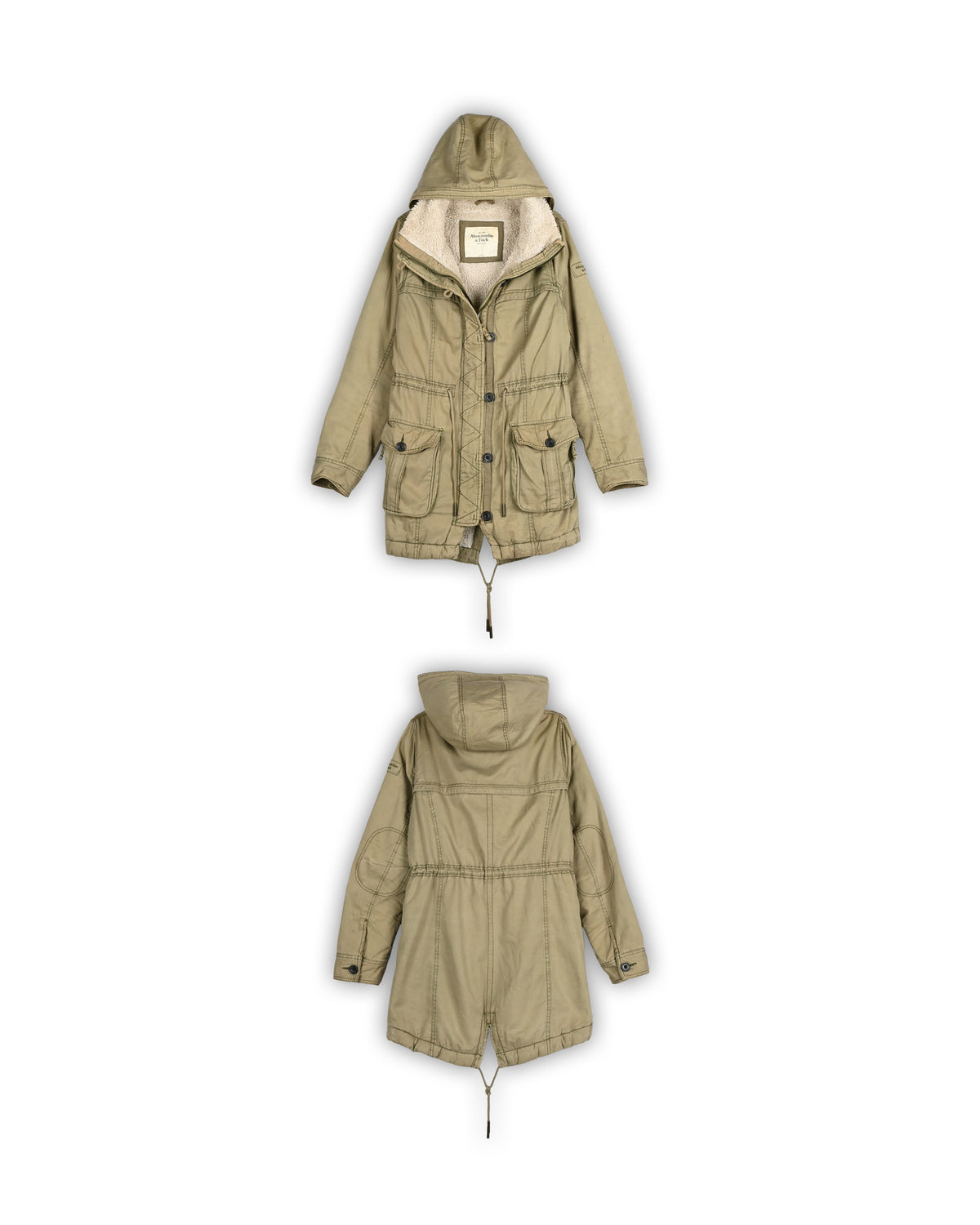 ABERCROMBIE & FITCH SHERPA-LINED FIELD PARKA - L
