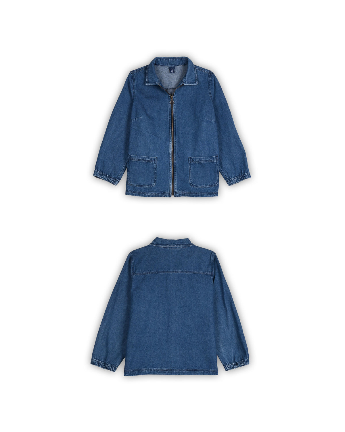 BASICS EDITIONS VINTAGE DENIM ZIP JACKET - XL
