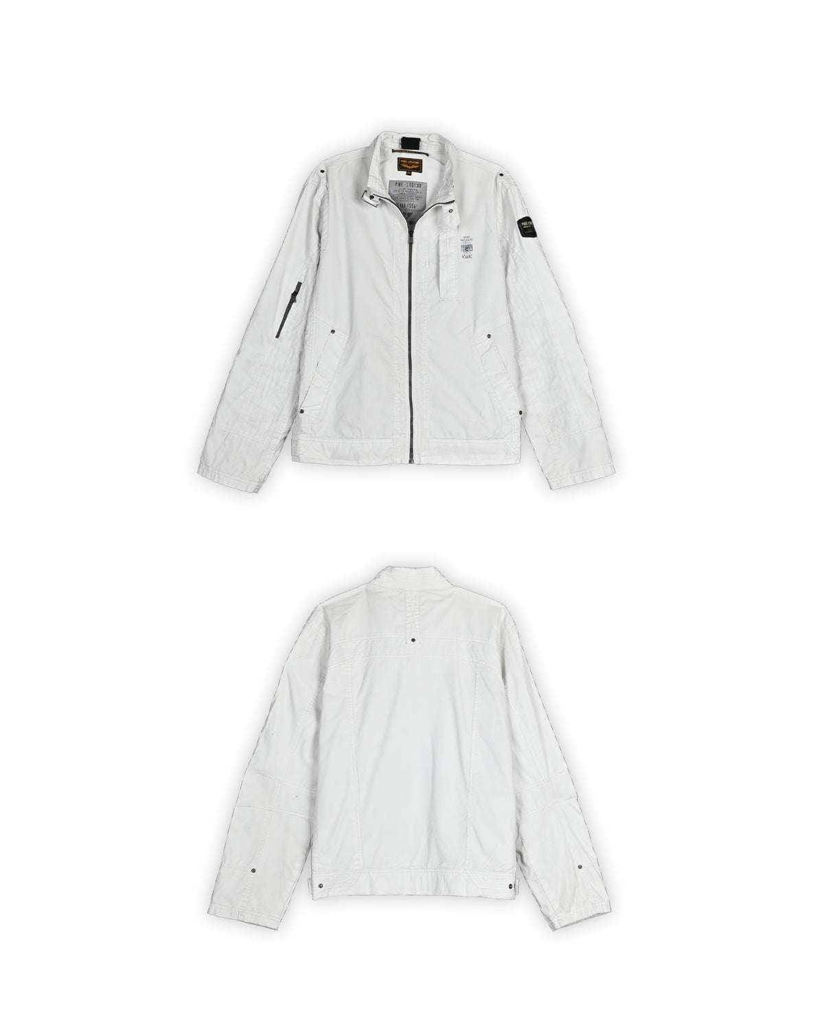 PME LEGEND WHITE TECHNICAL ZIP-UP JACKET - XXL