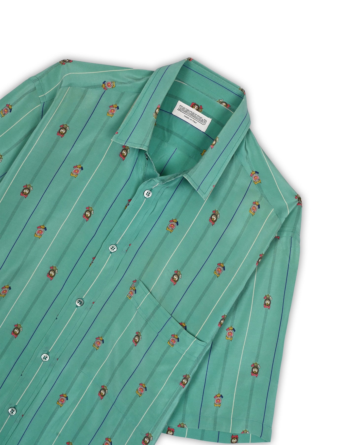VINTAGE 100% SILK SHIRT - L
