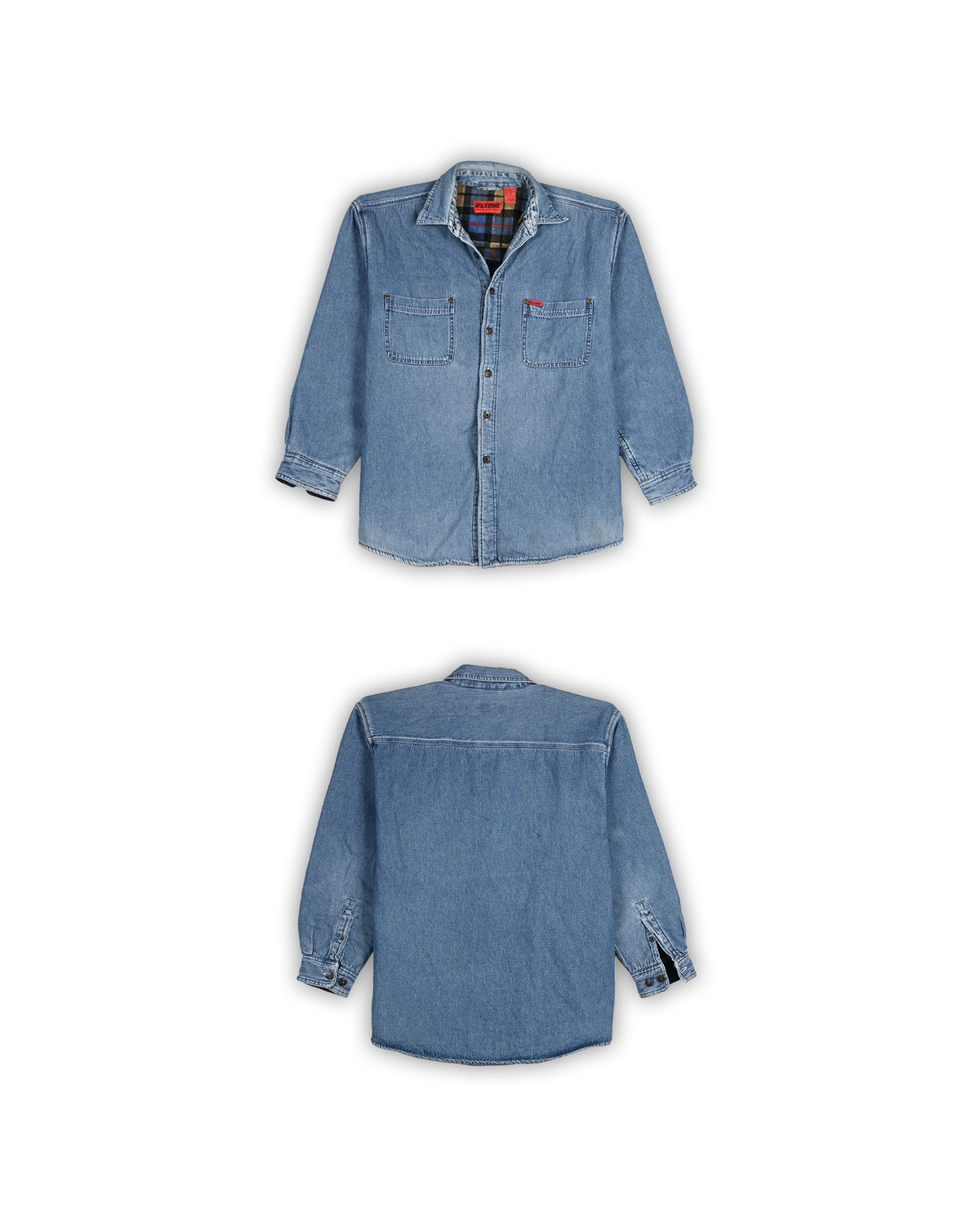 WOLVERINE SHERPA-LINED DENIM WORK SHIRT - L
