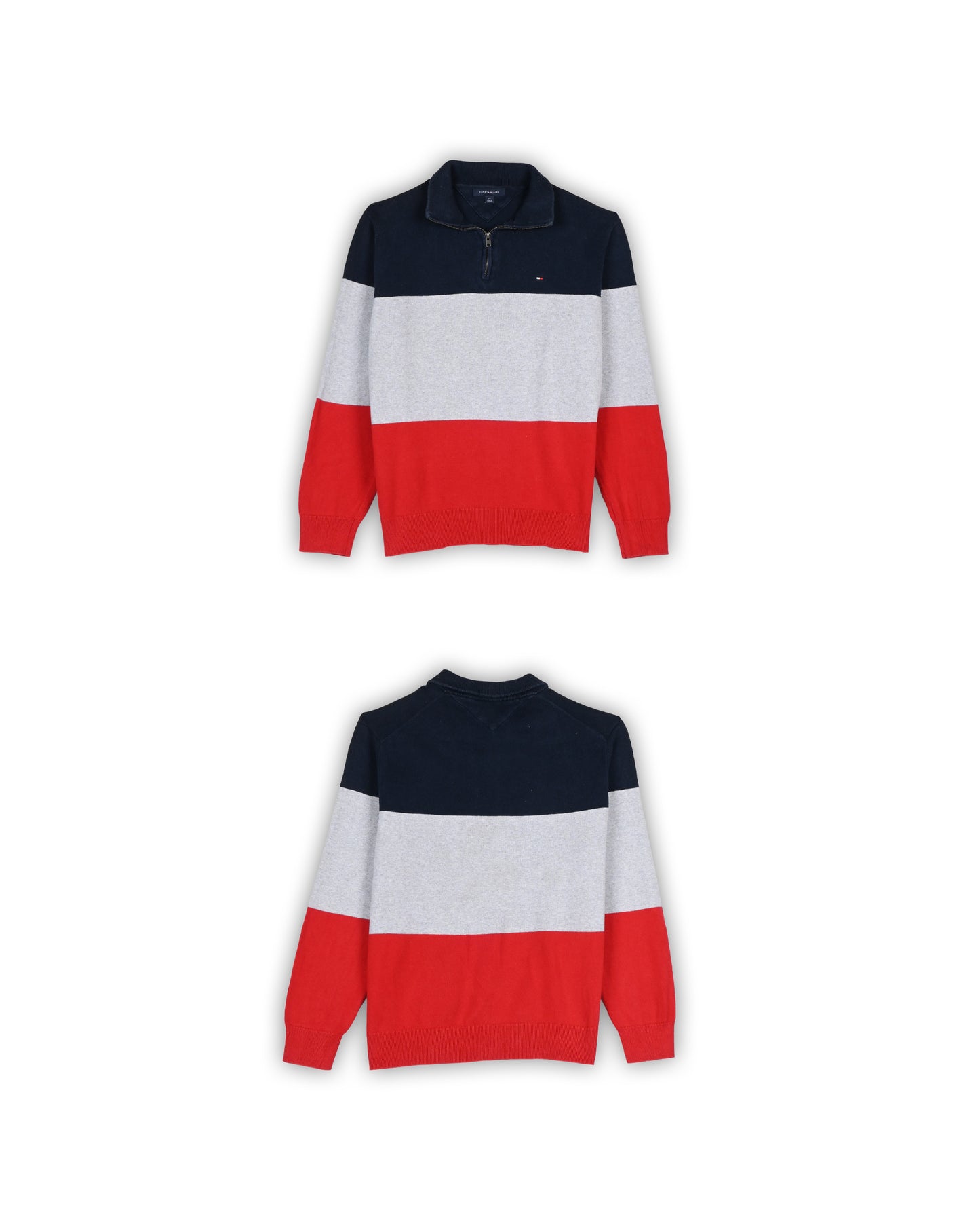 TOMMY HILFIGER ZIPPER SWEATER - L