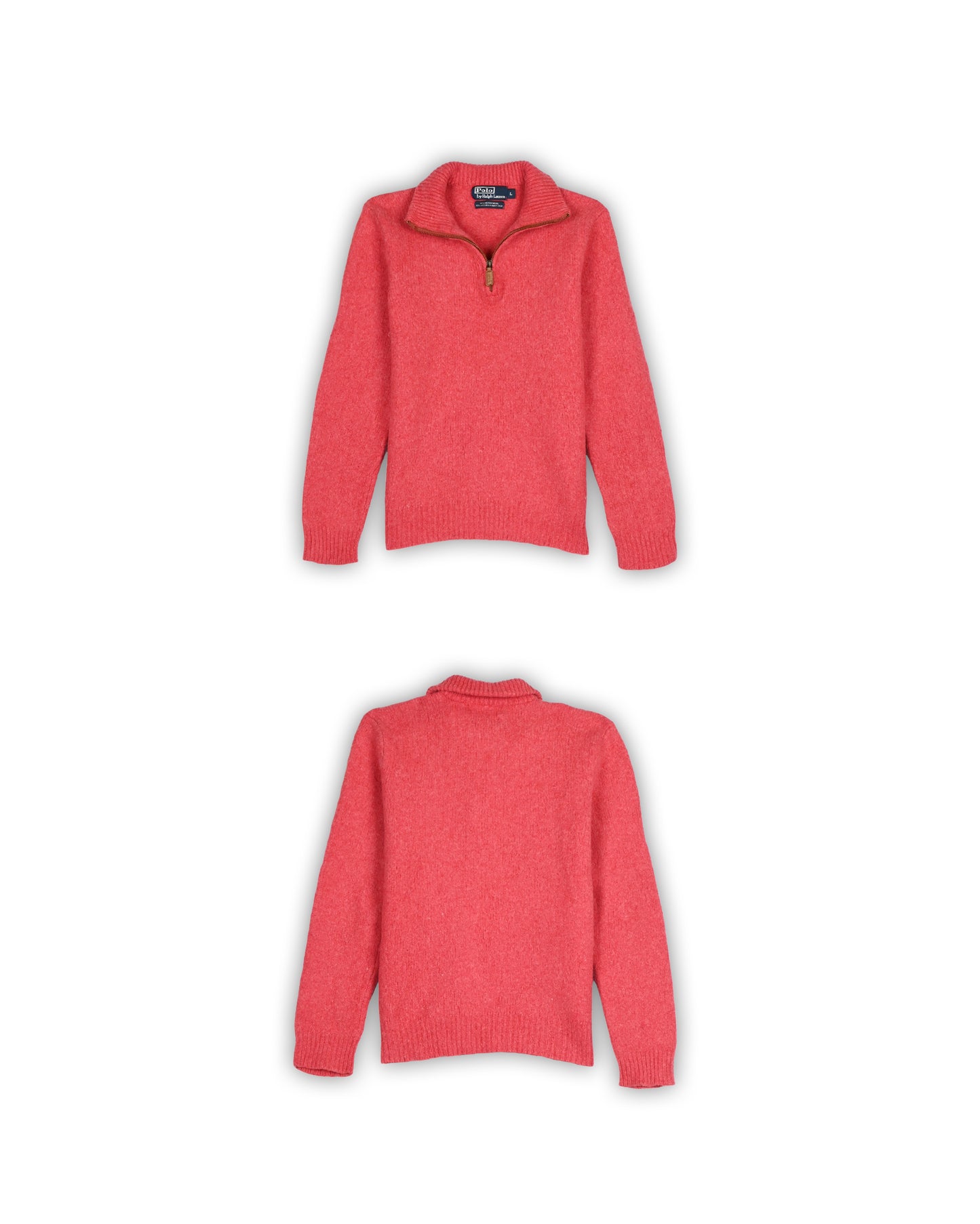 POLO RALPH LAUREN WOMEN'S WOOL QUARTER-ZIP KNIT - L