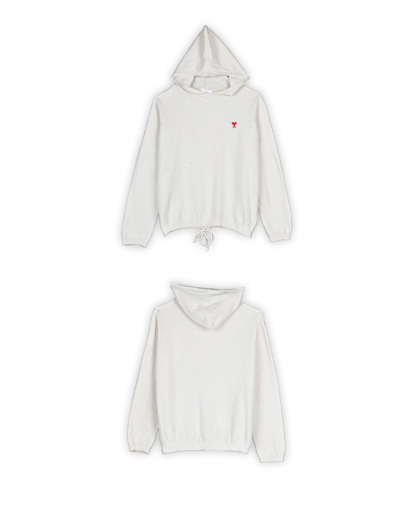 AMI PURL KNIT HOODED PULLOVER - S