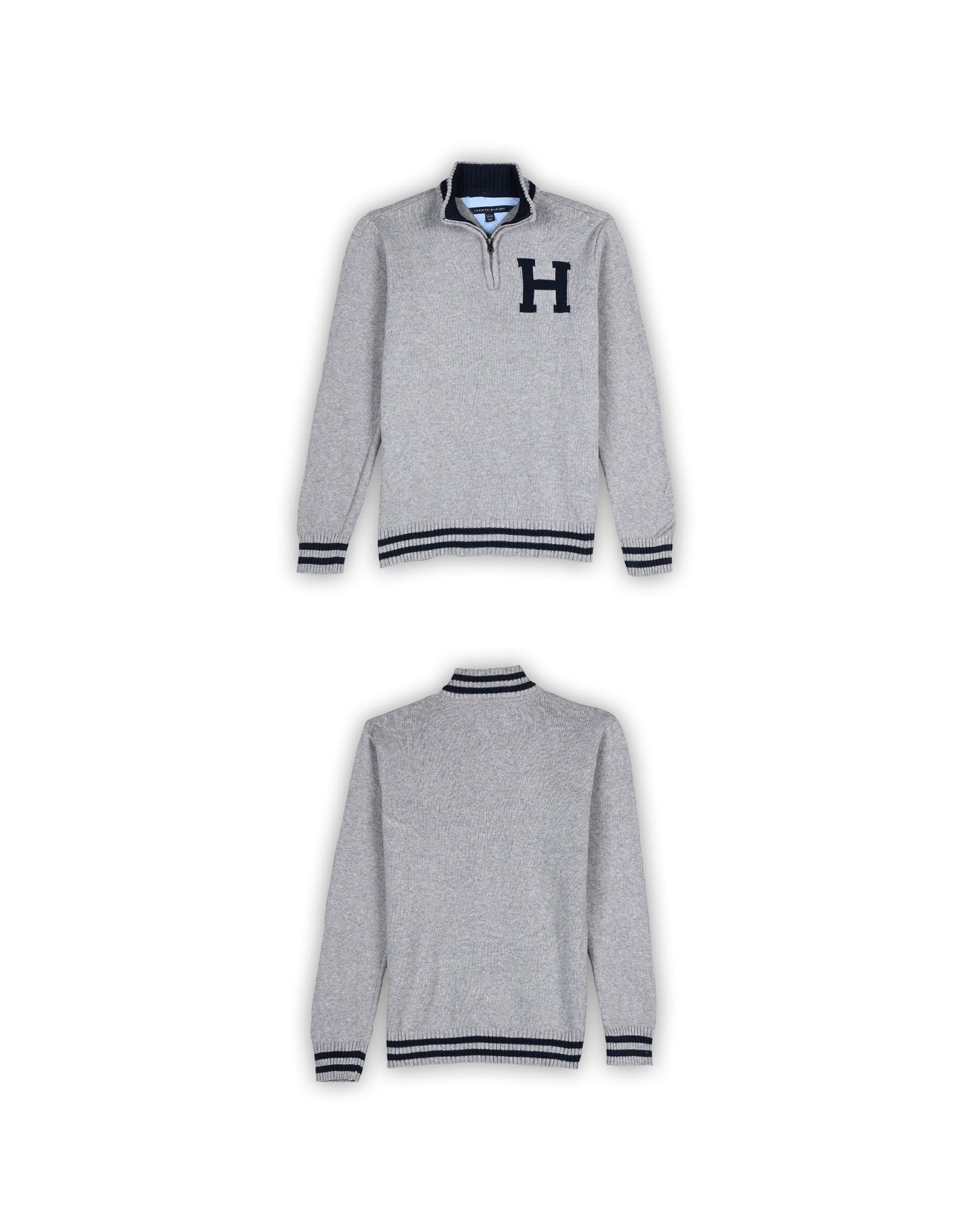 TOMMY HILFIGER ZIPPER SWEATER - L