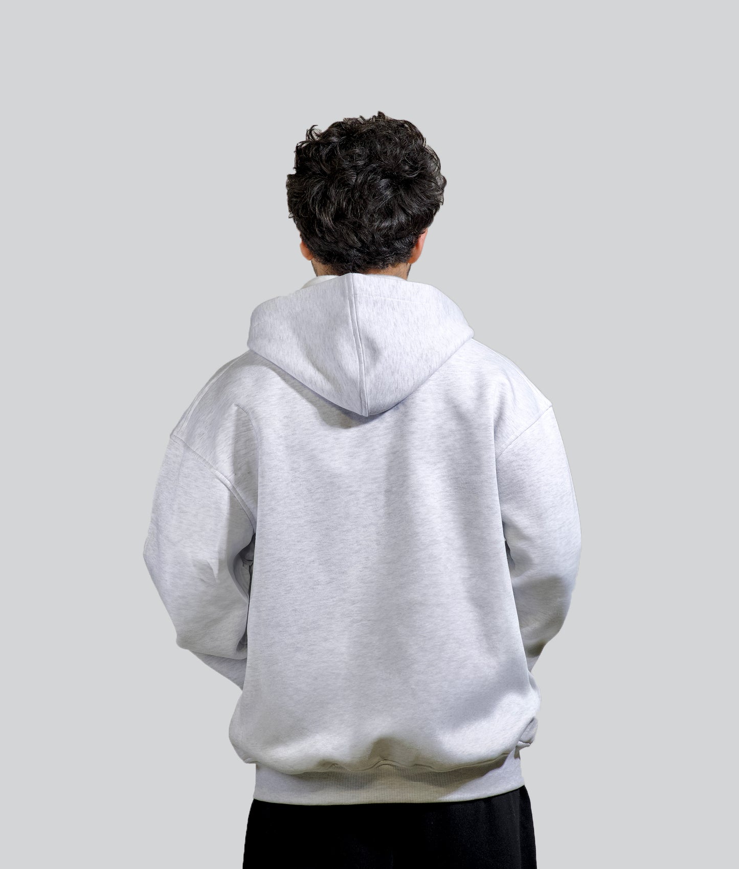 BASIC ZIP UP HOODIE - LIGHT GREY