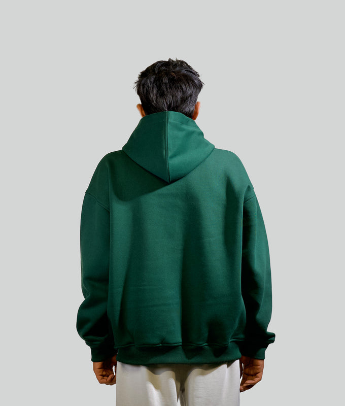 BASIC ZIP UP HOODIE - PINE