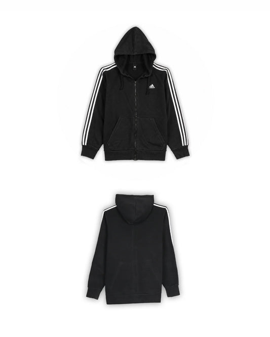 ADIDAS HOODED FULL-ZIP JACKET - M