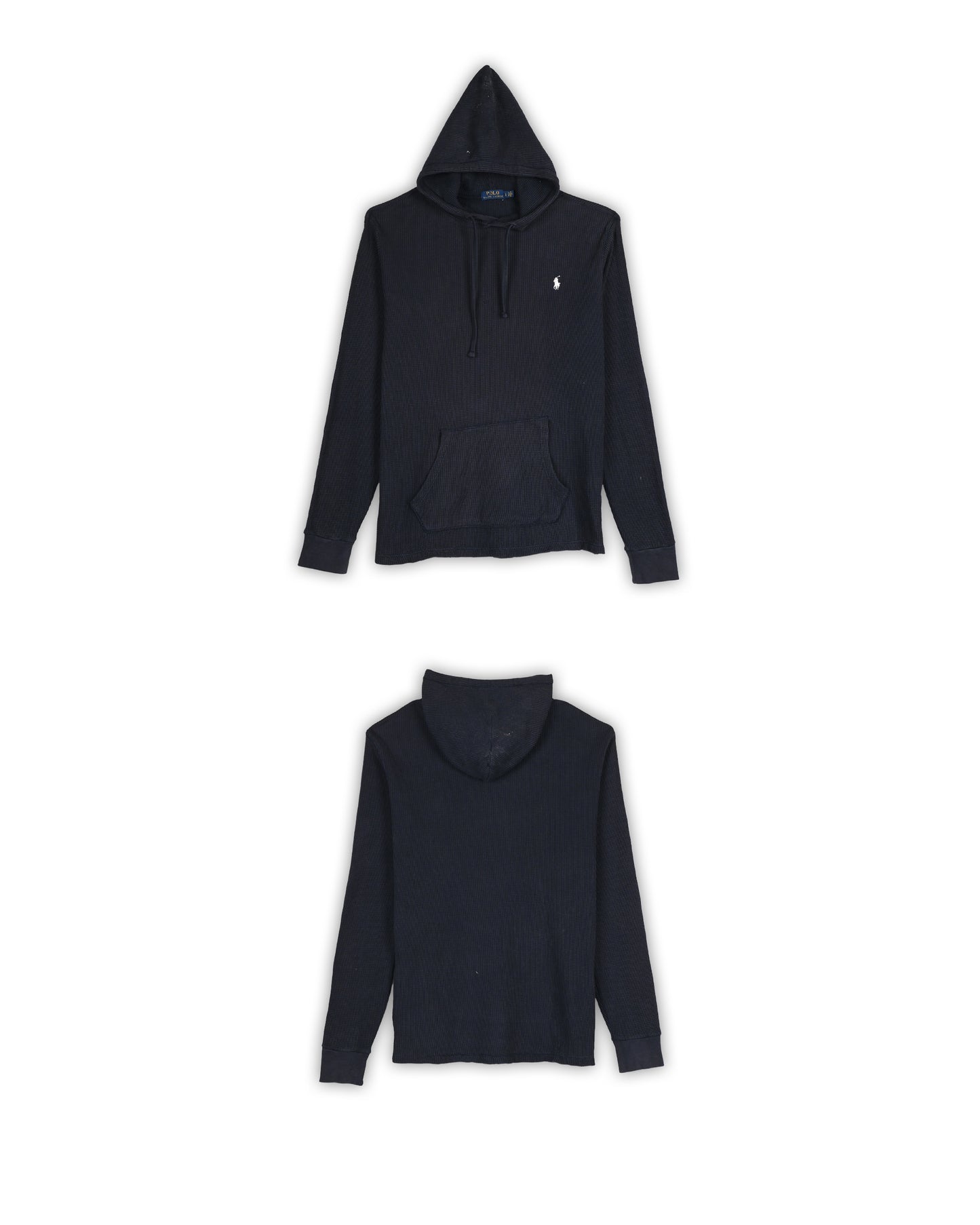 POLO RALPH LAUREN WAFFLE HOODIE - L