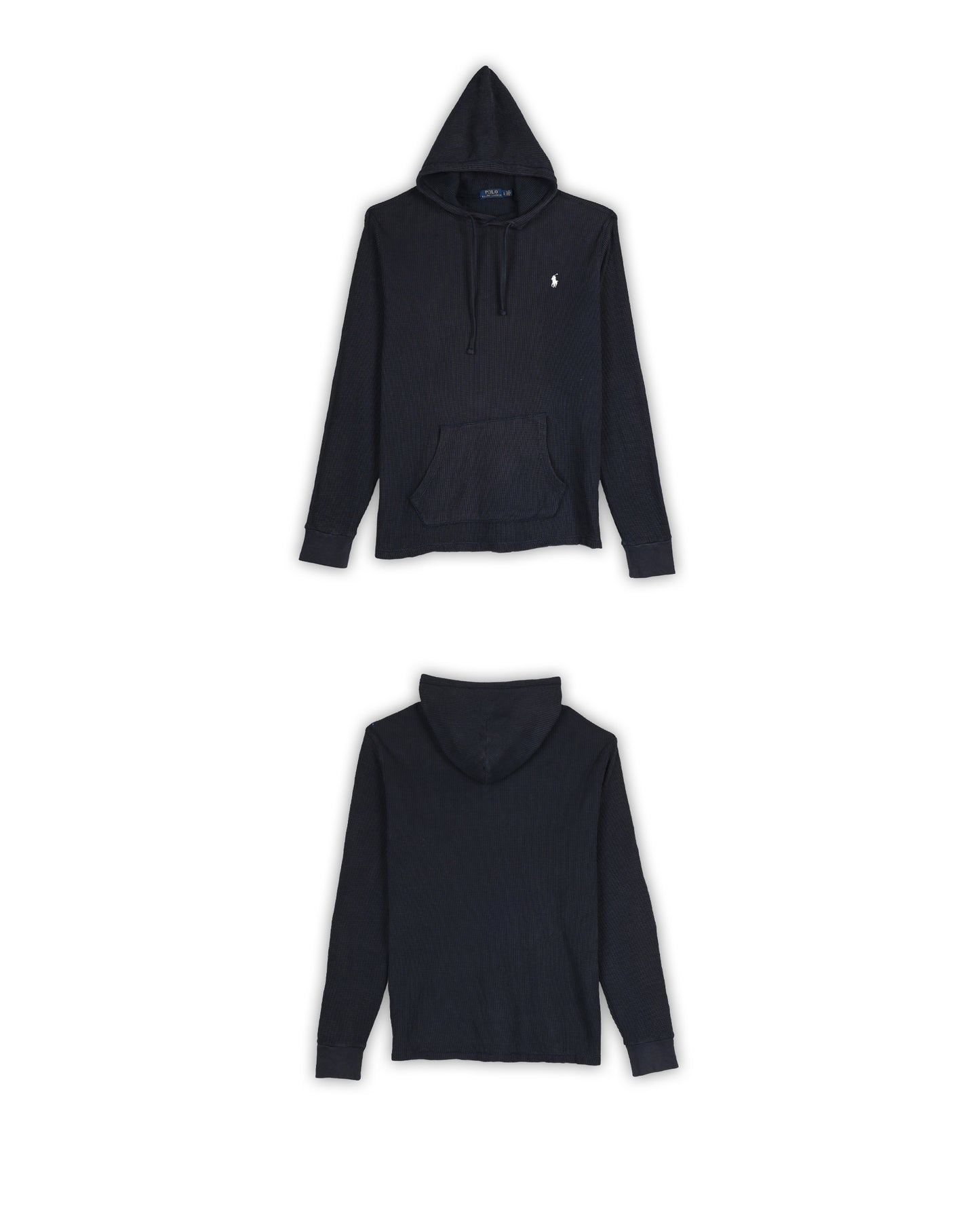 POLO RALPH LAUREN WAFFLE HOODIE - L