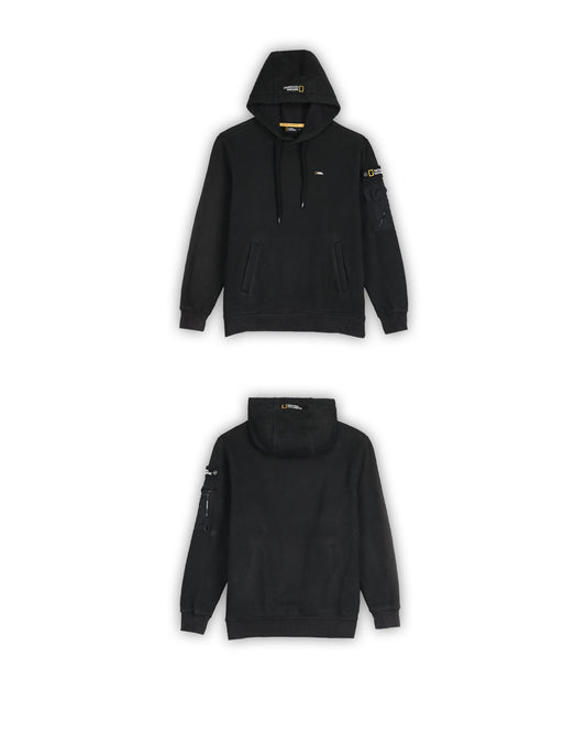 NATIONAL GEOGRAPHIC BLACK UTILITY HOODIE - S