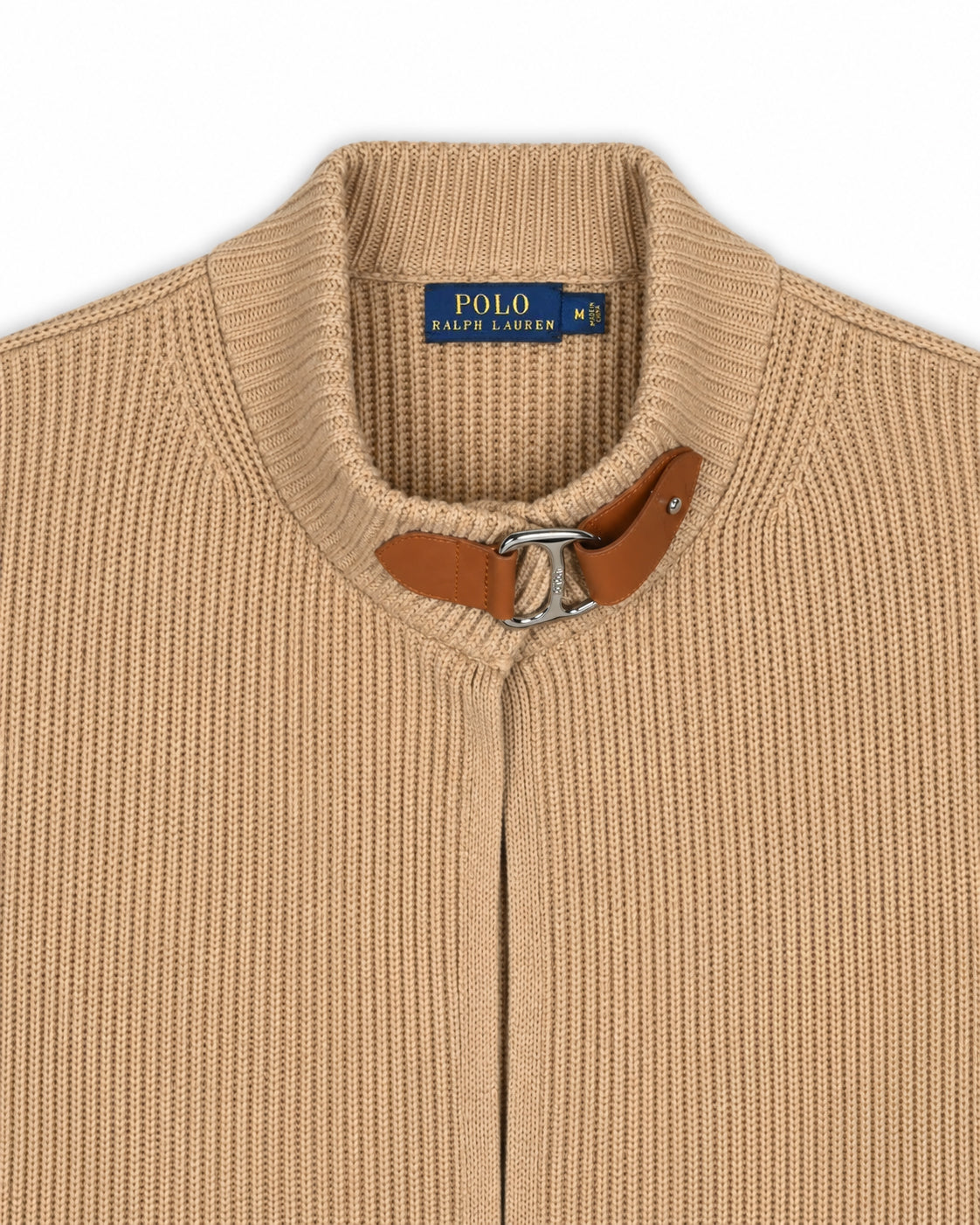POLO RALPH LAUREN RIBBED WOOL CARDIGAN - M
