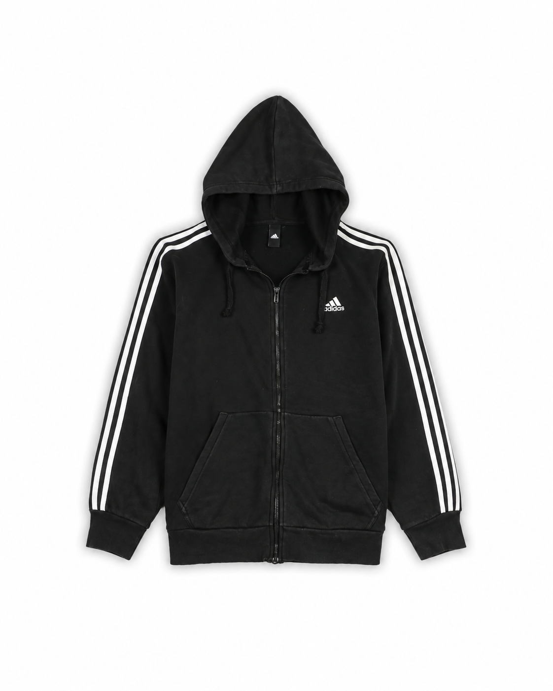 ADIDAS HOODED FULL-ZIP JACKET - M
