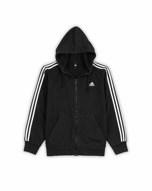 ADIDAS HOODED FULL-ZIP JACKET - M