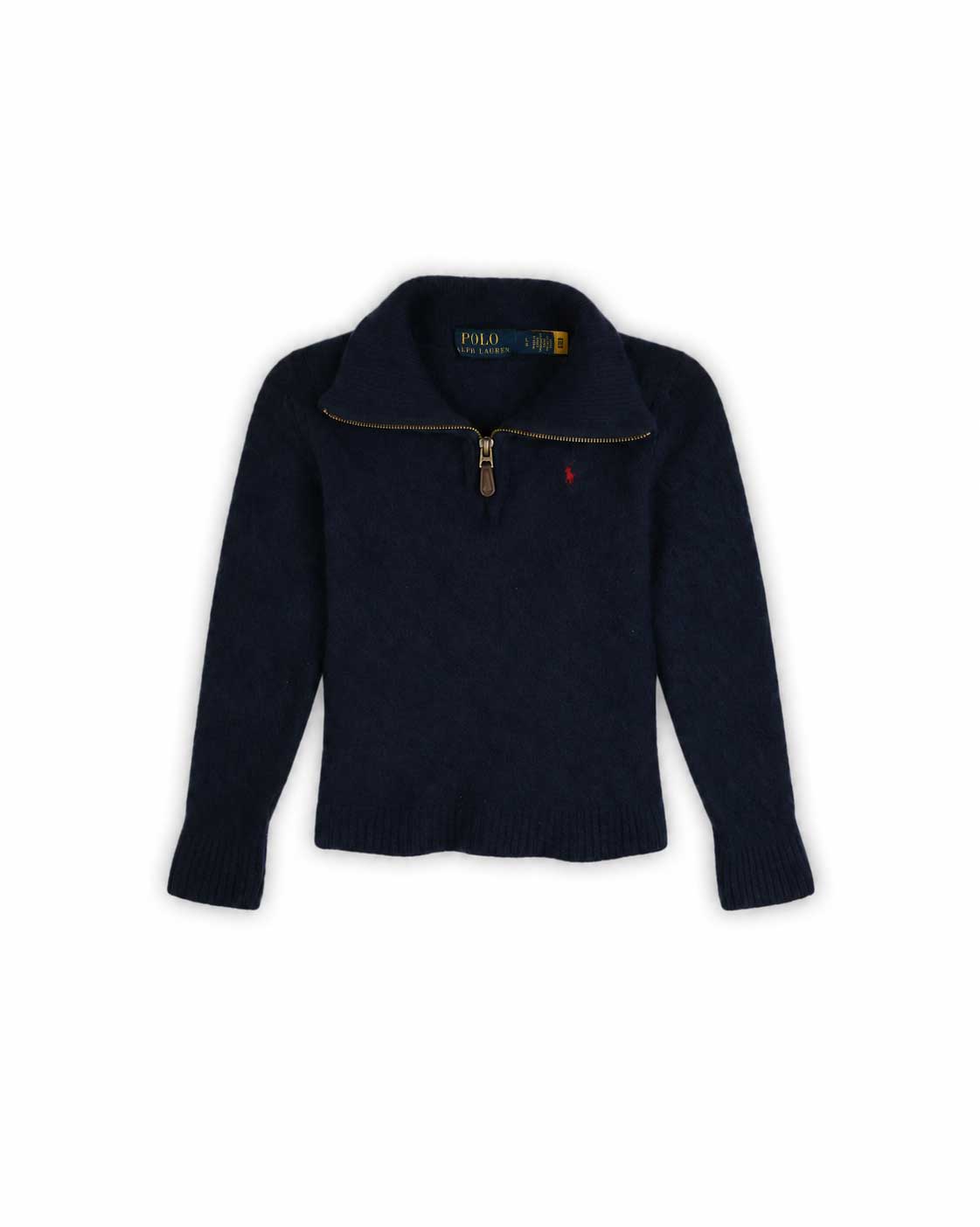 POLO RALPH LAUREN WOMEN'S WOOLEN QUARTER-ZIP KNIT - L