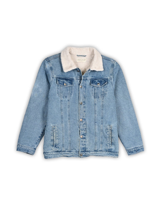 VINTAGE SHERPA DENIM JACKET - L