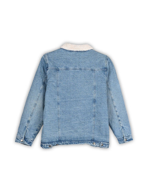 VINTAGE SHERPA DENIM JACKET - L