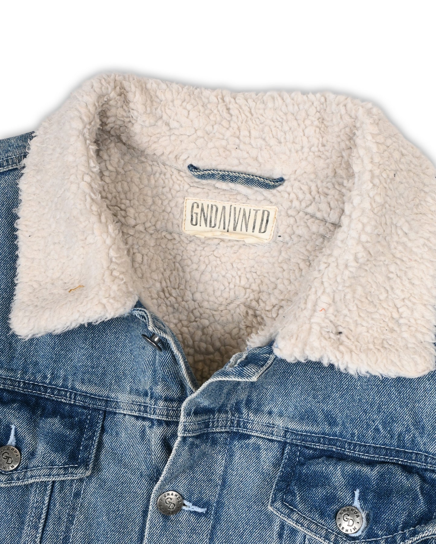 VINTAGE SHERPA DENIM JACKET - L