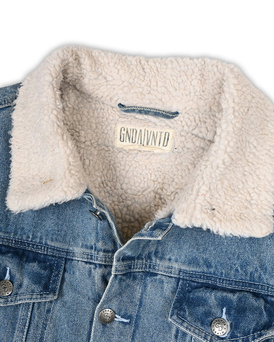 VINTAGE SHERPA DENIM JACKET - L