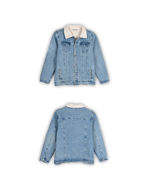 VINTAGE SHERPA DENIM JACKET - L