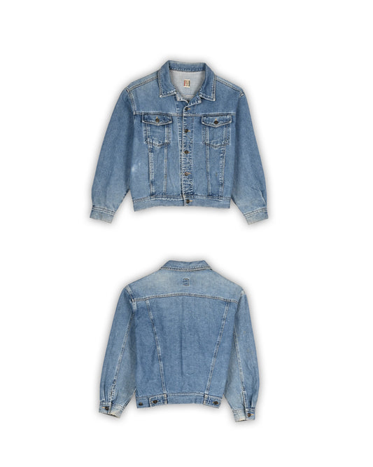 VINTAGE CROP FIT DENIM JACKET - S