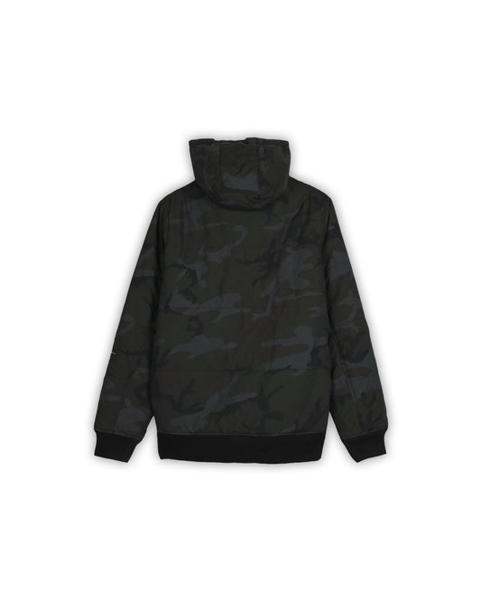 CARHARTT CAMO HOODED BOMBER JACKET - L