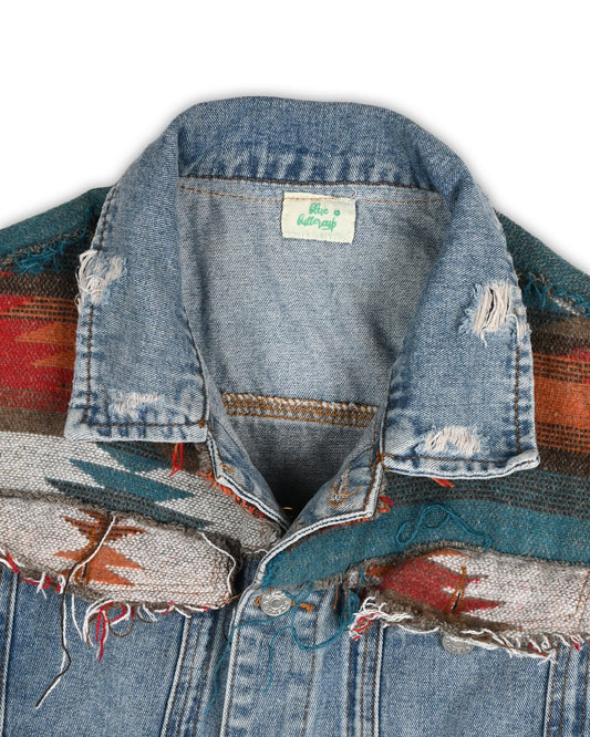 90'S VINTAGE DENIM × SOUTHWESTERN WOVEN JACKET - S