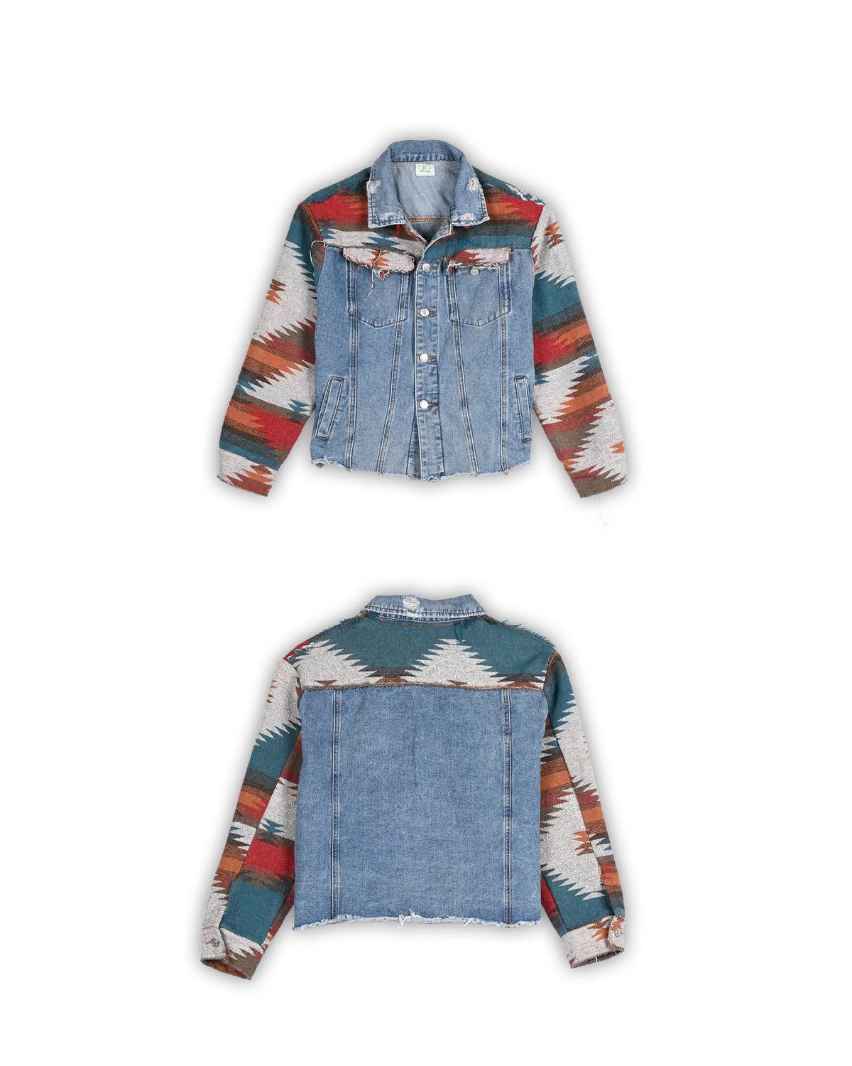 90'S VINTAGE DENIM × SOUTHWESTERN WOVEN JACKET - S