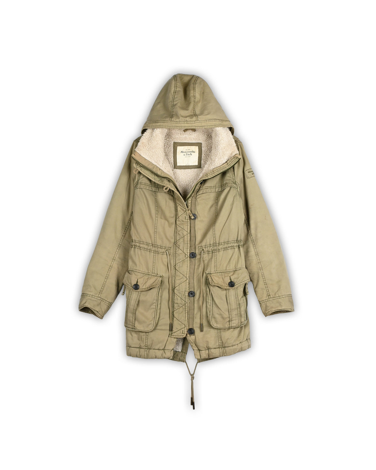 ABERCROMBIE & FITCH SHERPA-LINED FIELD PARKA - L