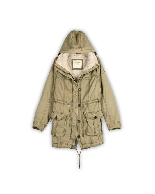 ABERCROMBIE & FITCH SHERPA-LINED FIELD PARKA - L