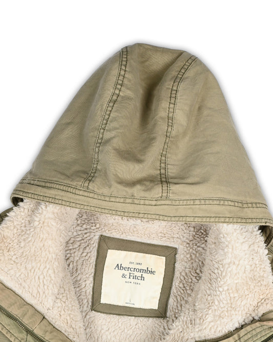 ABERCROMBIE & FITCH SHERPA-LINED FIELD PARKA - L