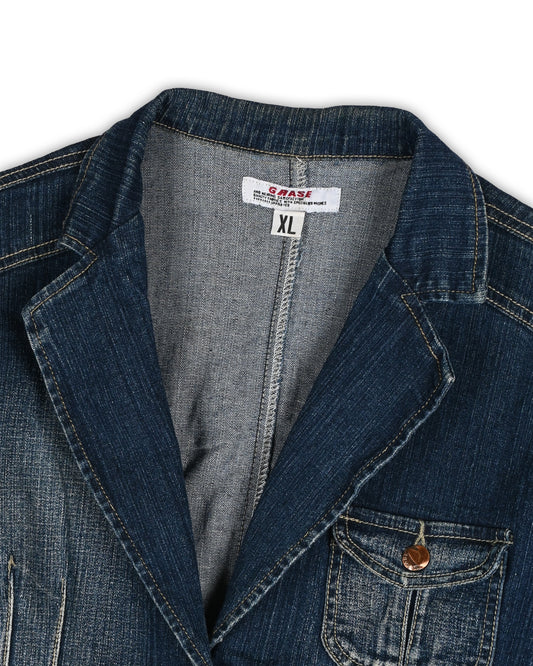 90'S VINTAGE DENIM UTILITY JACKET - XL