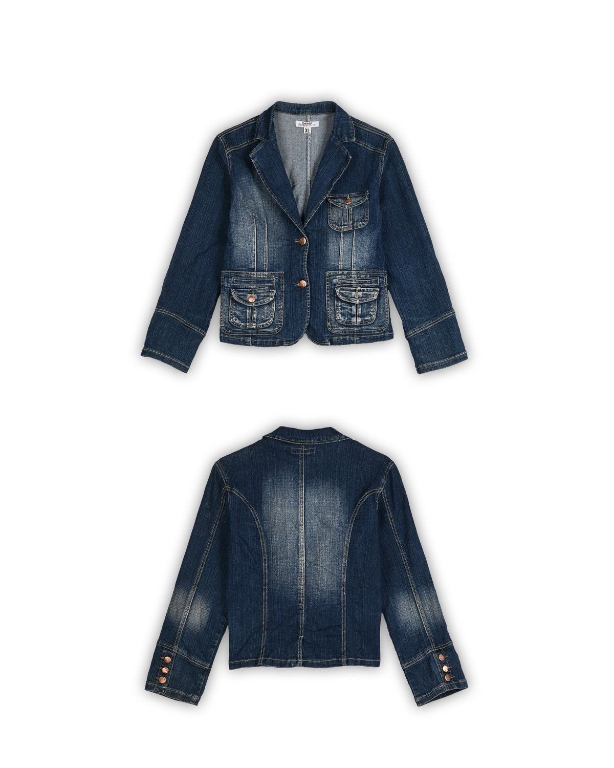 90'S VINTAGE DENIM UTILITY JACKET - XL