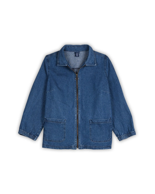BASICS EDITIONS VINTAGE DENIM ZIP JACKET - XL