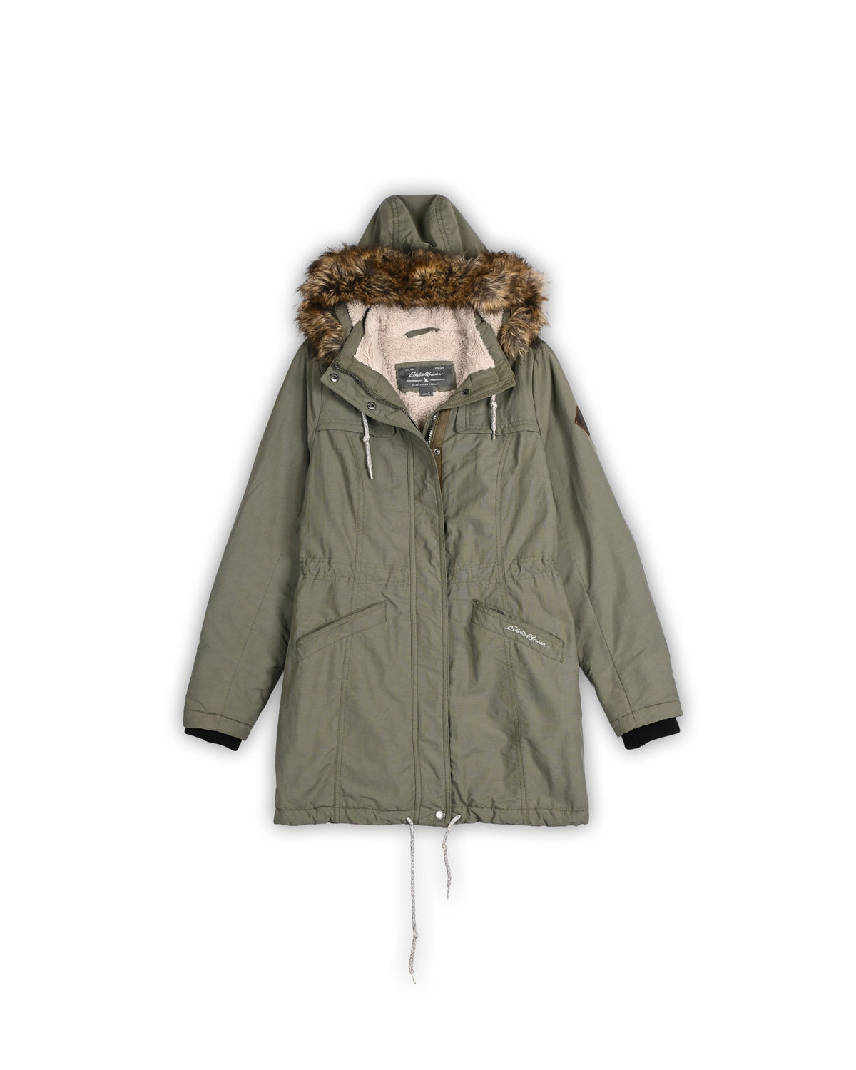 EDDIE BAUER FUR-LINED HOODED PARKA - S