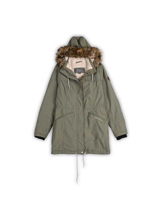 EDDIE BAUER FUR-LINED HOODED PARKA - S
