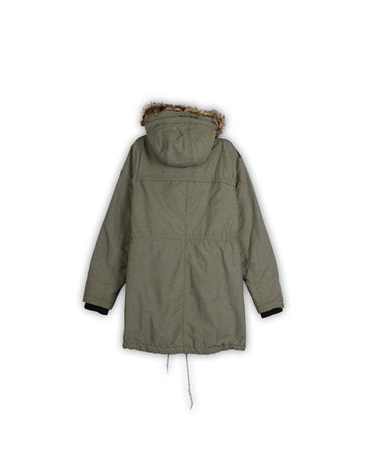 EDDIE BAUER FUR-LINED HOODED PARKA - S