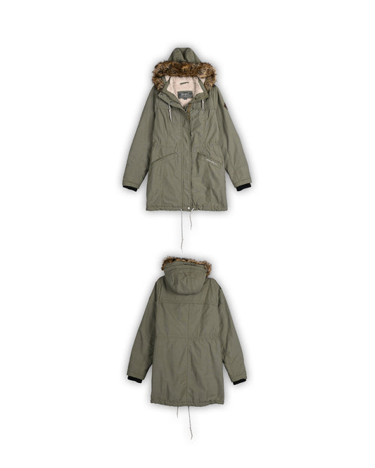 EDDIE BAUER FUR-LINED HOODED PARKA - S