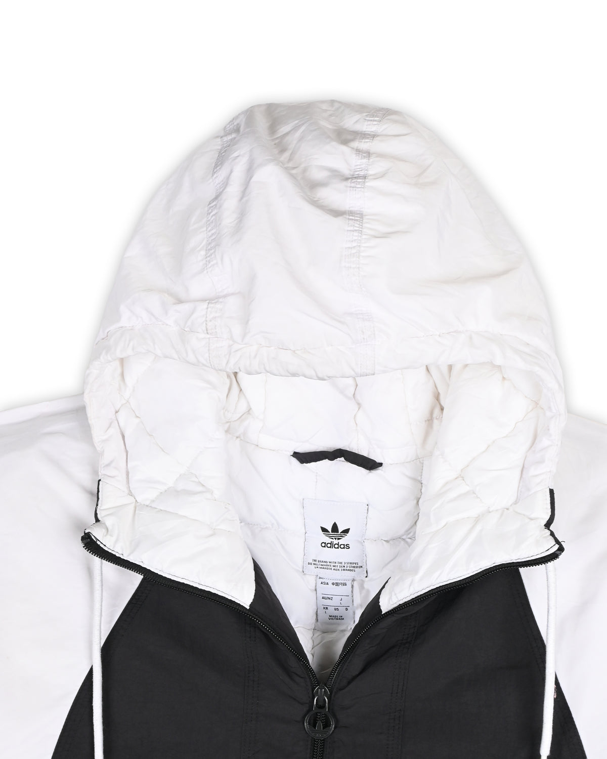 ADIDAS ORIGINALS COLORBLOCK PUFFER JACKET - L