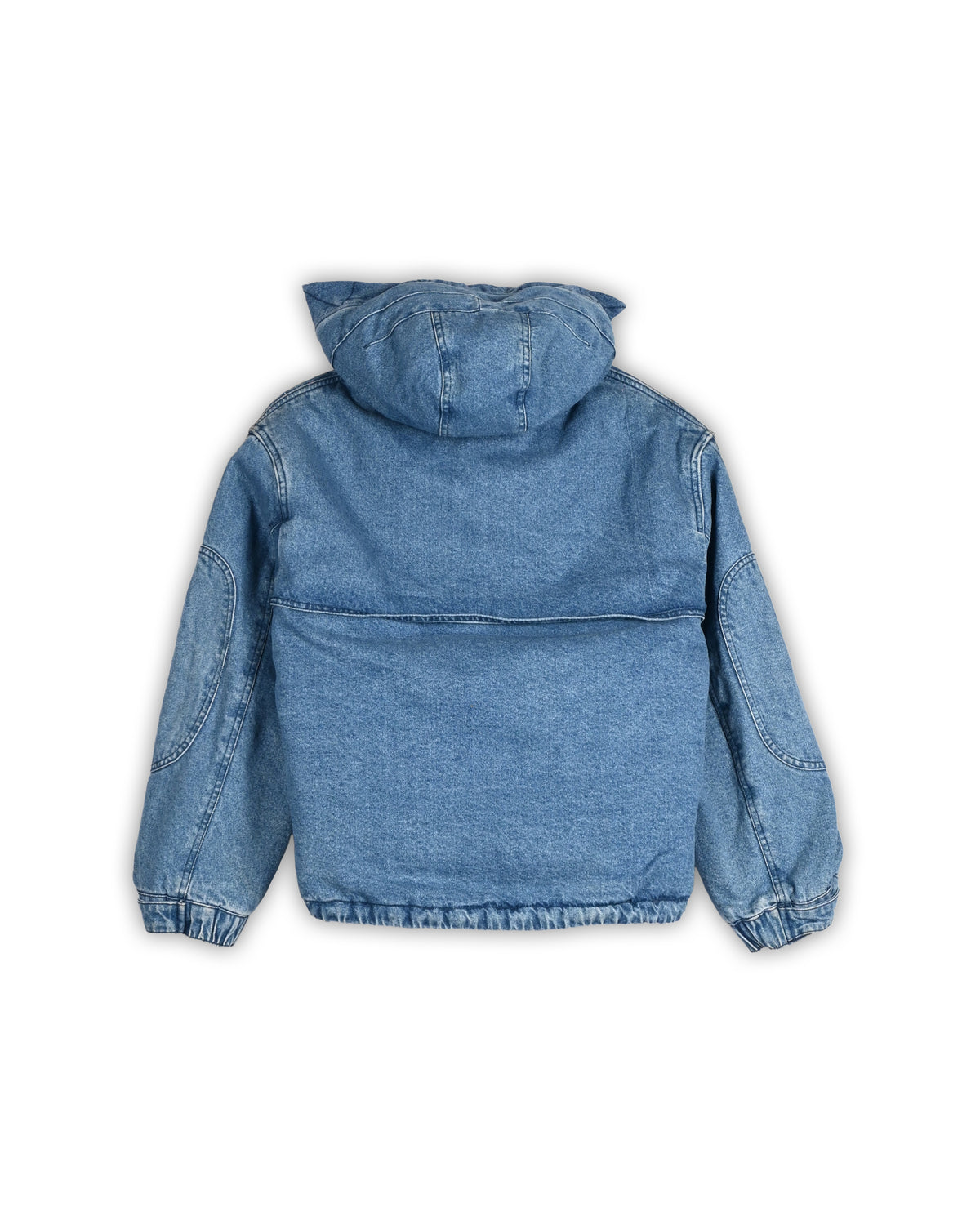 BERSHKA SHERPA-LINED DENIM HOODED JACKET - S