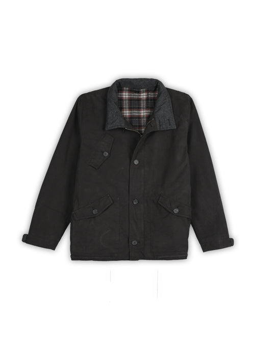 VINTAGE CHECK-LINED FIELD JACKET - L