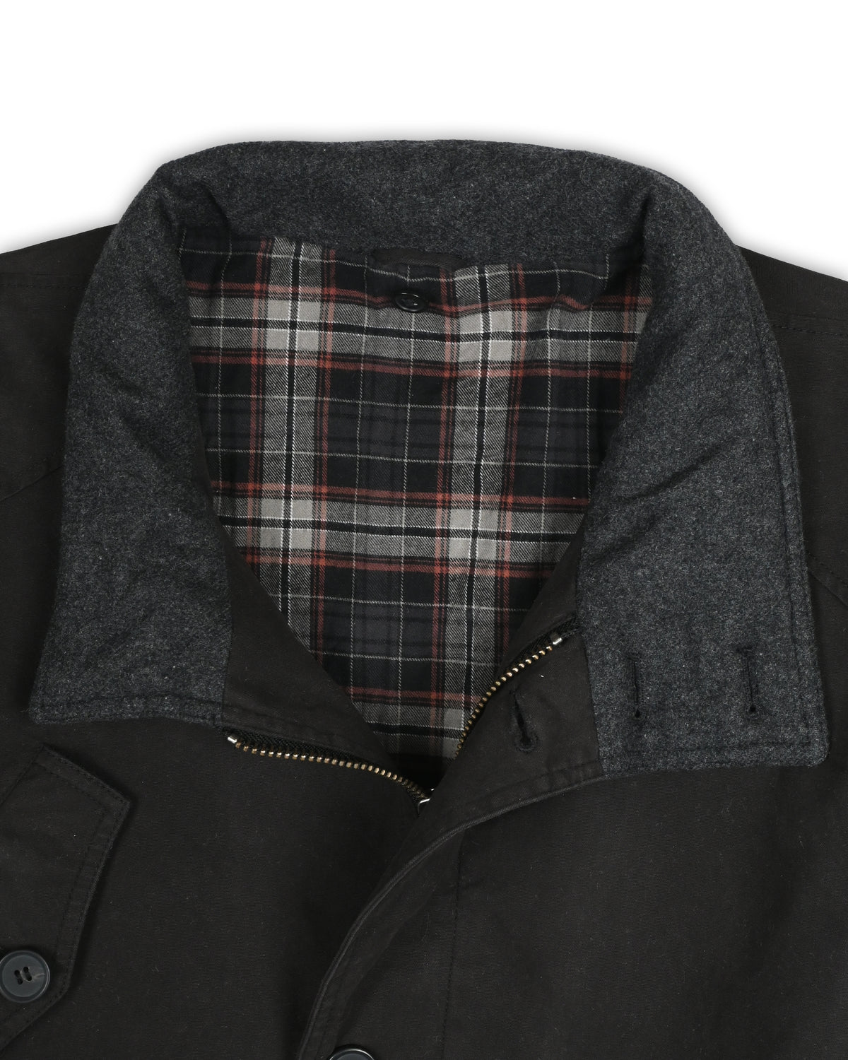 VINTAGE CHECK-LINED FIELD JACKET - L