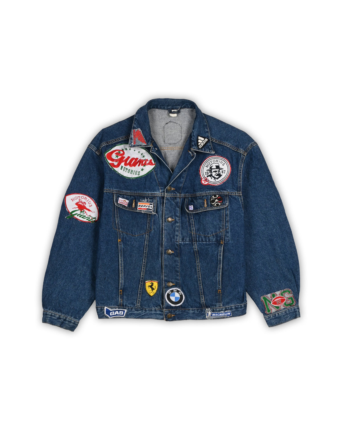VINTAGE PATCHWORK DENIM JACKET - L