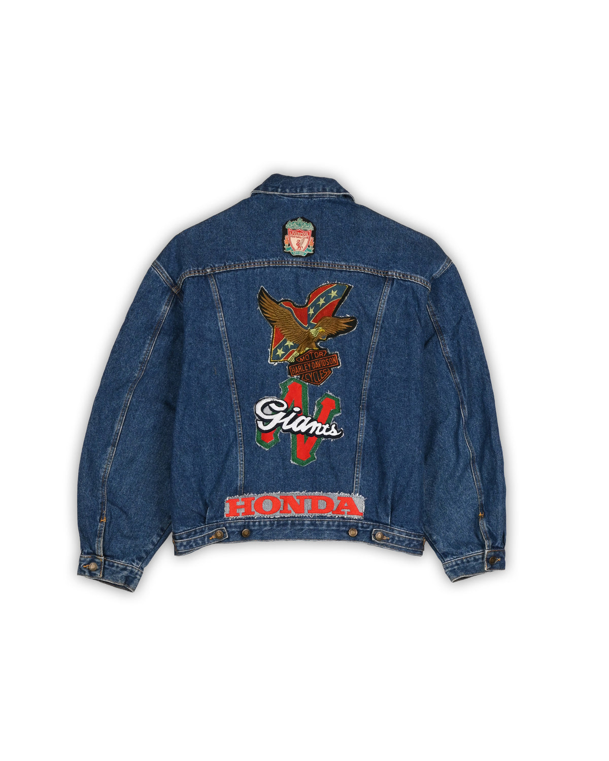 VINTAGE PATCHWORK DENIM JACKET - L