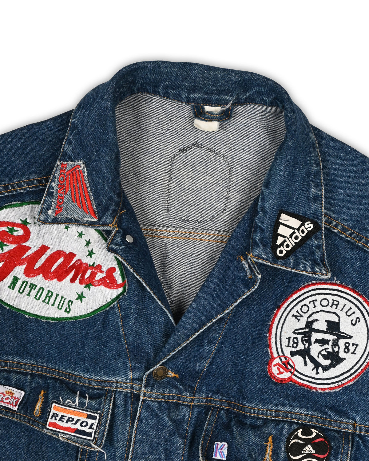 VINTAGE PATCHWORK DENIM JACKET - L