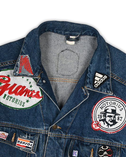 VINTAGE PATCHWORK DENIM JACKET - L