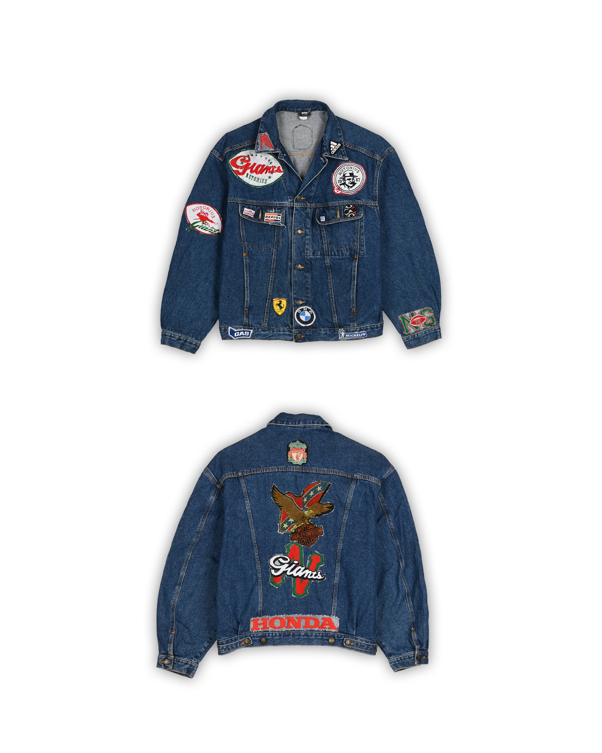 VINTAGE PATCHWORK DENIM JACKET - L