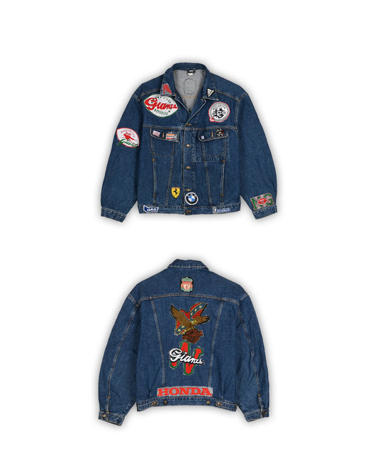VINTAGE PATCHWORK DENIM JACKET - L