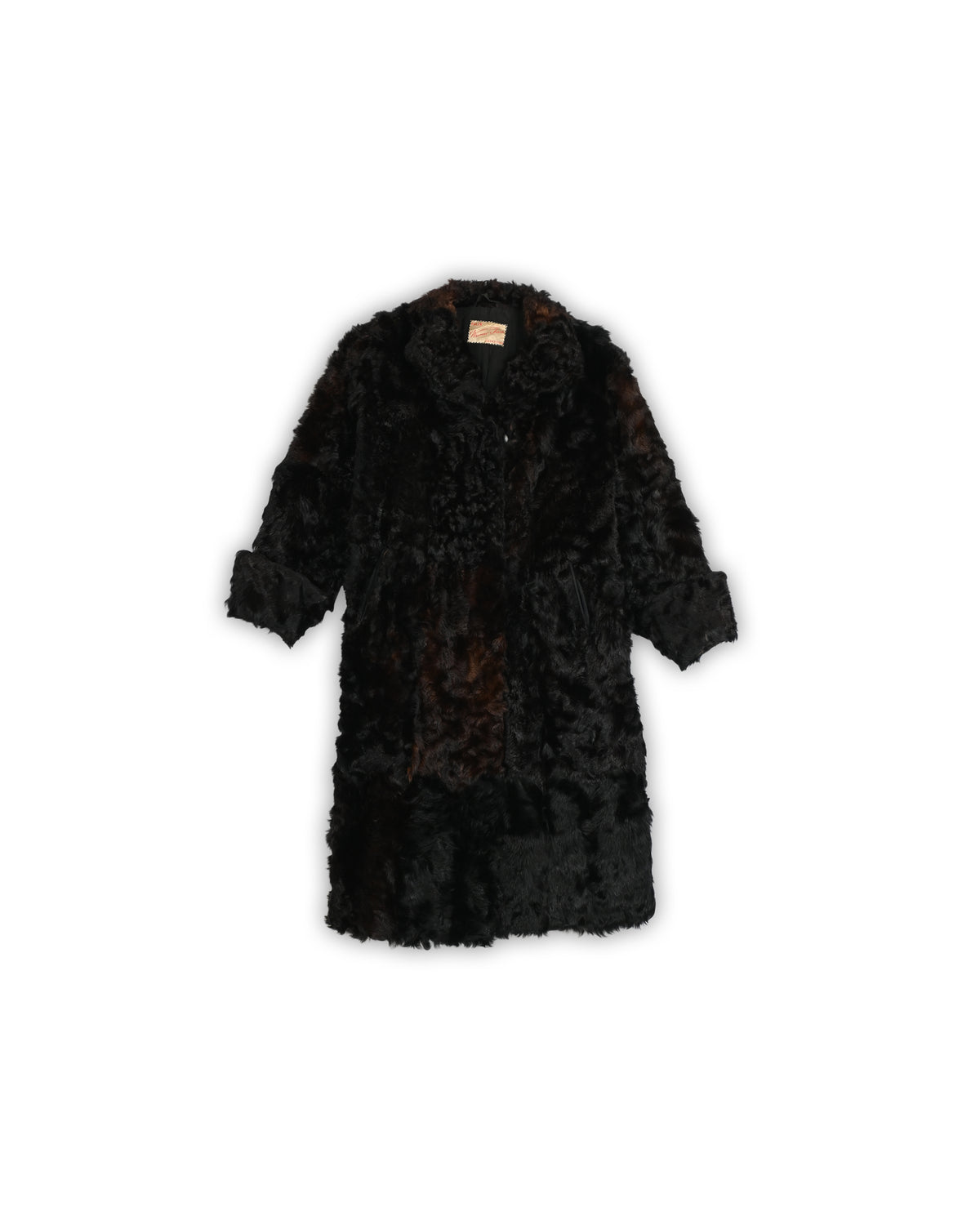 WERNER JASS REAL FUR VINTAGE LONG COAT - XL